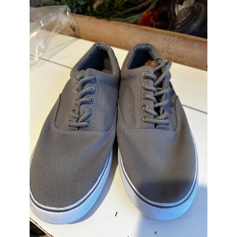 Target Mens Canvas Sneakers Gray Low Top Lace Up Casual Shoes 098001392 Size 11